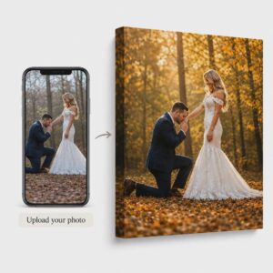 Personalised Photo Canvas Print – Wedding & Anniversary Wall Art, Framed or Gallery Wrapped